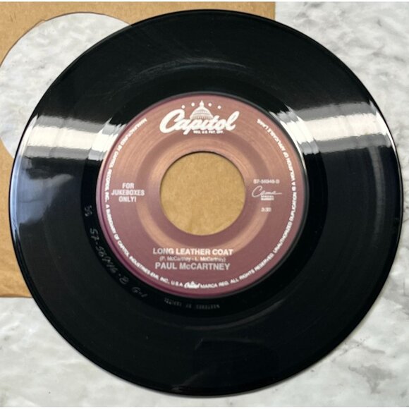 Paul McCartney Hope of Deliverance / Long Leather Coat 45 Rock Vinyl Beatles - Picture 6 of 6